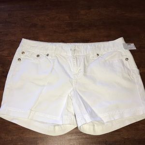 NWT white jean shorts
